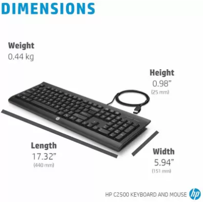 HP Desktop C2500 Keyboard And Mouse combo Black HP Desktop C2500 Keyboard And Mouse combo Black
