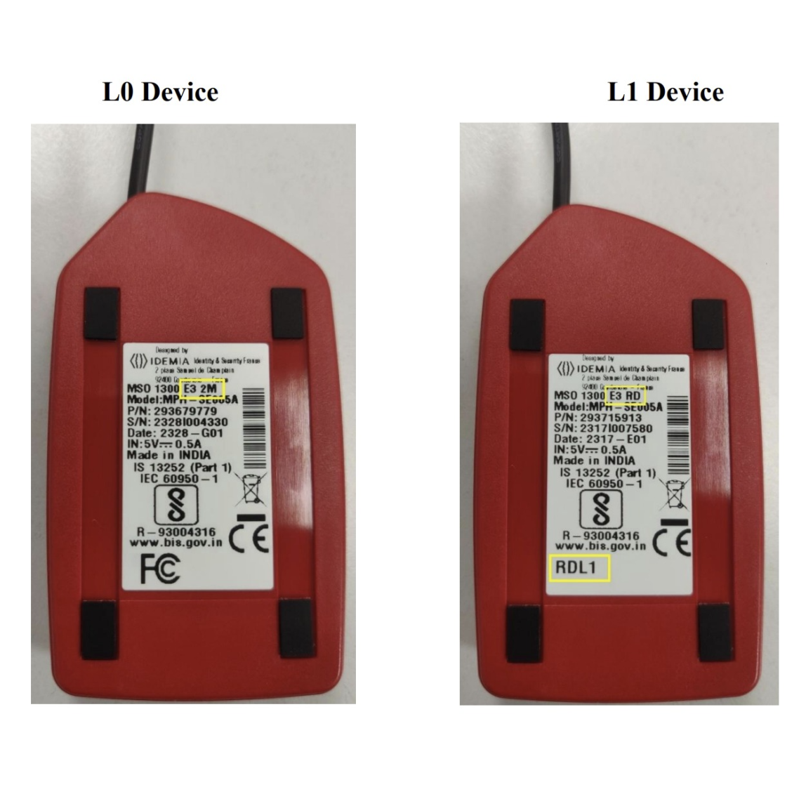 Morpho L1 MSO 1300 E3 Fingerprint Device