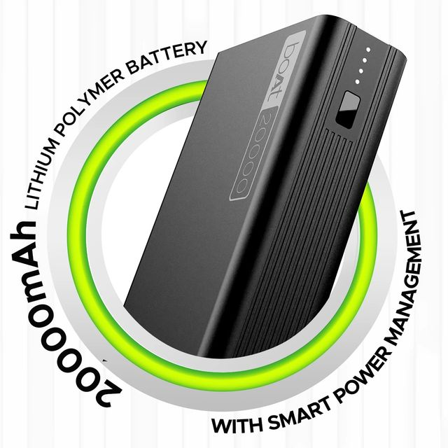 boAt Energyshroom PB400 20000 mAh 22.5W Fast Charging Power Bank Carbon Black boAt Energyshroom PB400 20000 mAh 22.5W Fast Charging Power Bank Carbon Black