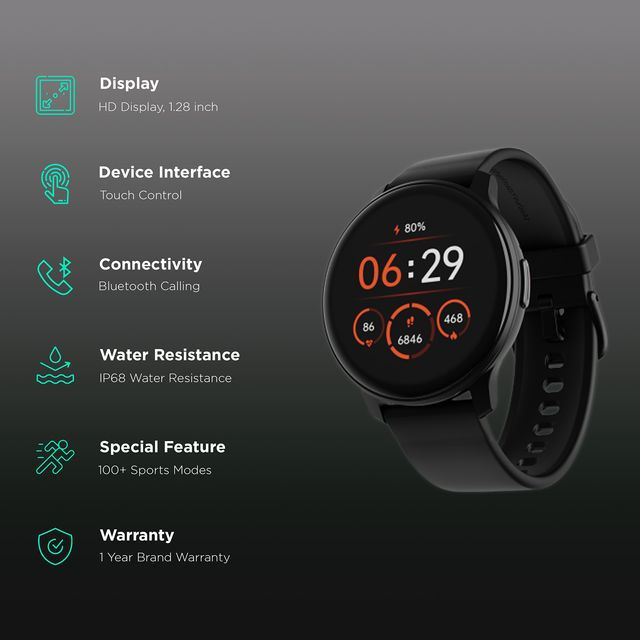 boAt Lunar Call Smartwatch with Bluetooth Calling (32.5mm HD Display, IP68 Water Resistant, Active Black Strap) boAt Lunar Call Smartwatch with Bluetooth Calling (32.5mm HD Display, IP68 Water Resistant, Active Black Strap)