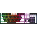 Ant Esports MK1400 Rainbow LED Illumination, White and Black Keycaps, Backlit Membrane Wired USB Gaming Keyboard  Black