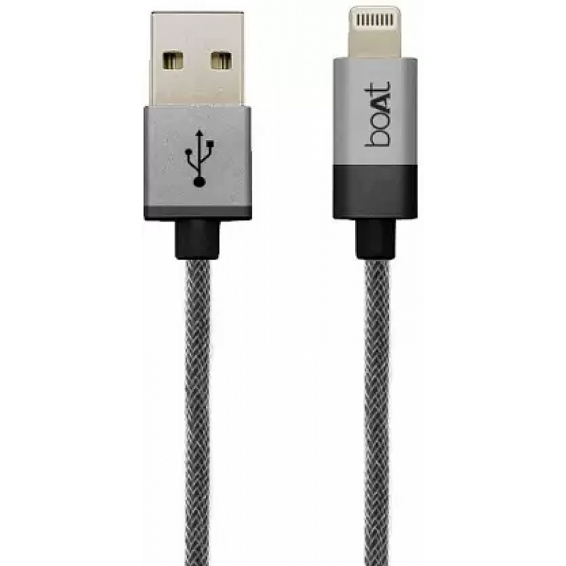 boAt LTGG500-1 Metallic Apple Certified Lightening Cable  (Compatible with Lightning Cable, Grey)