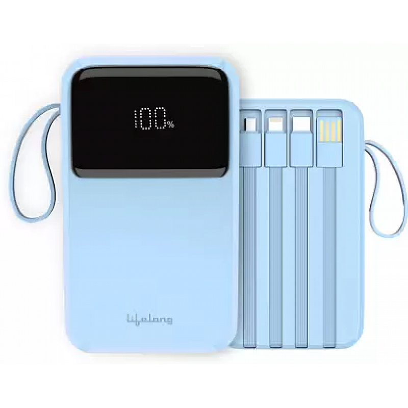 Lifelong 10000 mAh 22.5 W Compact Pocket Size Power Bank Blue