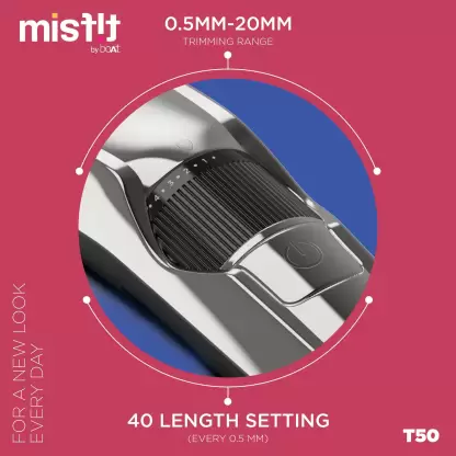Misfit by boAt T50 Trimmer 160 mins Runtime 40 Length Settings Silver Misfit by boAt T50 Trimmer 160 mins Runtime 40 Length Settings Silver