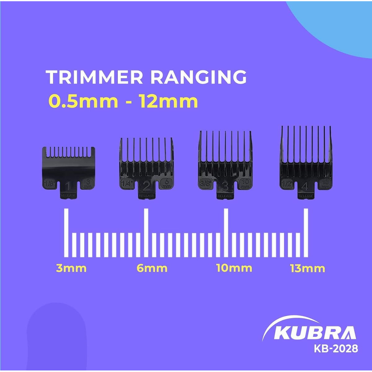 Kubra KB-2028 Rechargeable Cordless 50 Minutes Runtime Hair and Beard Trimmer for Men (Black)