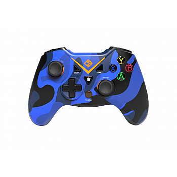 Cosmic Byte C3070W 2.4G Wireless Gamepad for PC PS3 Rubberized Texture Camo Blue