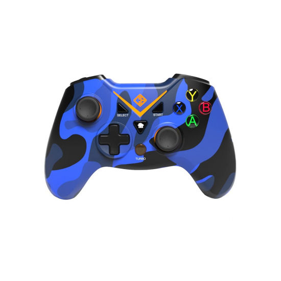 Cosmic Byte C3070W 2.4G Wireless Gamepad for PC PS3 Rubberized Texture Camo Blue