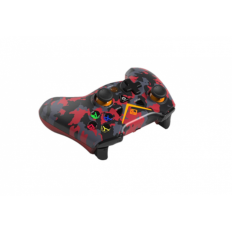 Cosmic Byte C3070W 2.4G Wireless Gamepad for PC PS3 Rubberized Camo Red