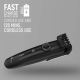 Syska HT900 Corded & Cordless Fully Waterproof Beard Trimmer with Fast Charging Battery Indicator 120 min run time - 40 length settings, Black