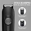 Syska HT900 Corded & Cordless Fully Waterproof Beard Trimmer with Fast Charging Battery Indicator 120 min run time - 40 length settings, Black