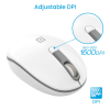 Portronics Toad 11 Wireless Mouse, 2.4 GHz Connectivity with USB Nano Dongle, Adjustable DPI Up To 1600, PC WHITE