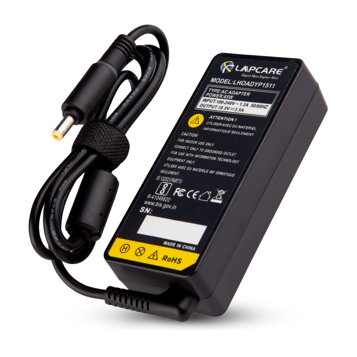 Compatible Adapter Charger for HP 18.5v 3.5A 65W Yellow Pin (Without Power Cable) Compatible Adapter Charger for HP 18.5v 3.5A 65W Yellow Pin (Without Power Cable)