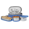 MILTON Corporate LuInch Stainless Steel Containers Set of 3, Blue, 280 Ml