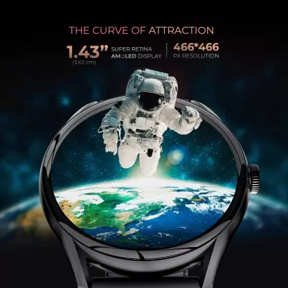 beatXP Vega with 1.43Round AMOLED & 1000 Nits BrightDisplay, BT Calling, IP68 Smartwatch (Electric Black Strap, 1.43) beatXP Vega with 1.43Round AMOLED & 1000 Nits BrightDisplay, BT Calling, IP68 Smartwatch (Electric Black Strap, 1.43)