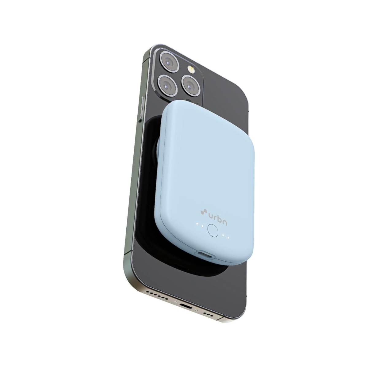 URBN 5000 mAh 15W Fast Wireless Charging Type C Input Output Magsafe Power Bank Premium Blue