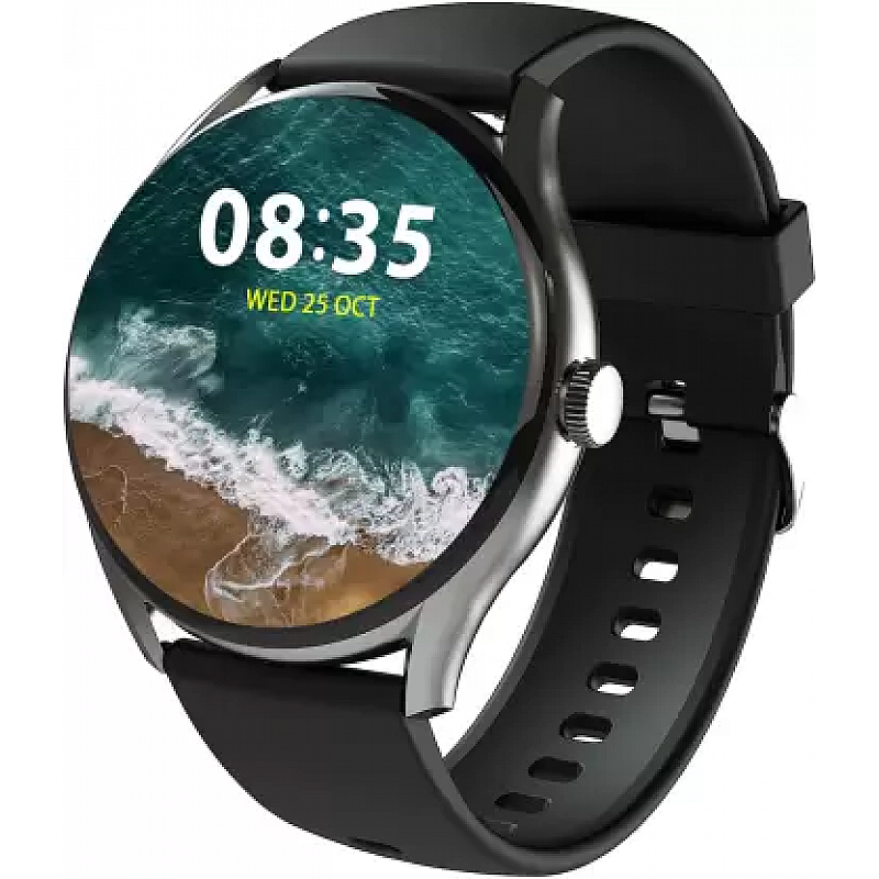 beatXP Vega with 1.43Round AMOLED & 1000 Nits BrightDisplay, BT Calling, IP68 Smartwatch  (Electric Black Strap, 1.43)