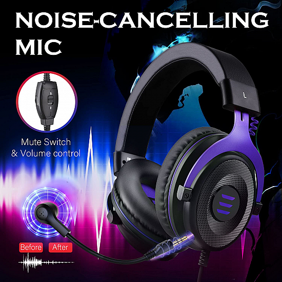 EKSA E900 Wired Stereo Gaming Headset Purple