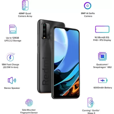 Redmi 9 Power (Black, 4GB RAM 128GB Storage)  Refurbished