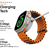 Pebble Cosmos Engage 1.95 Inch Smartwatch Largest Display, Wireless Charging Smartwatch Orange Strap