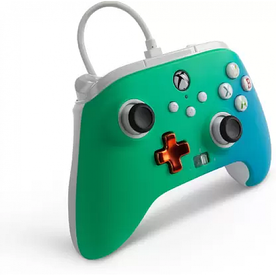 PowerA Enhanced Wired Gaming Controller for Xbox Series Seafoam Fade, Green Blue