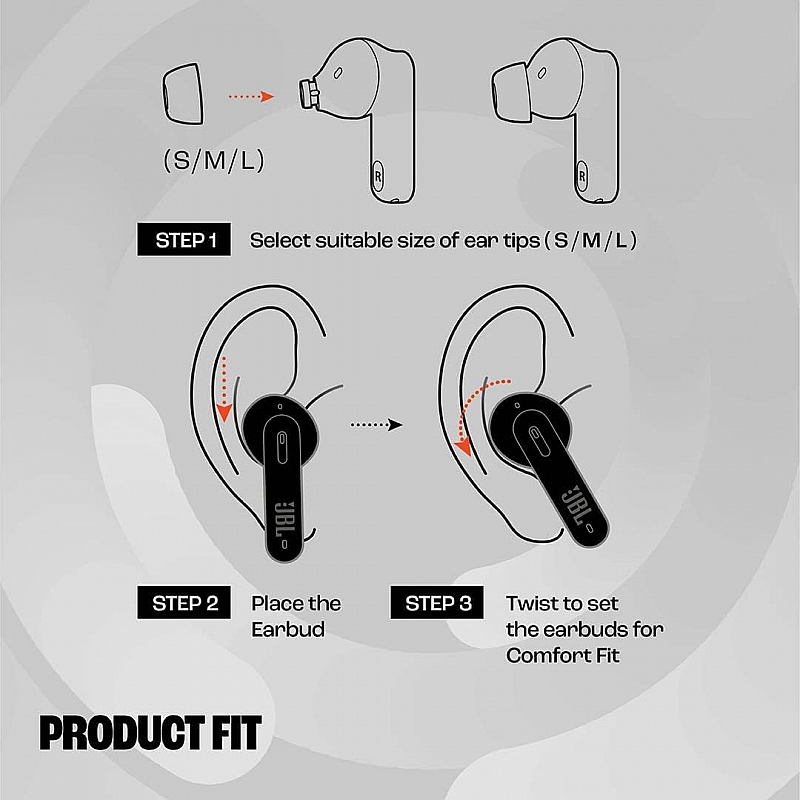 JBL Tune 230NC TWS, Active Noise Cancellation Earbuds with Mic, Massive 40 Hrs Playtime with Speed Charge, Adjustable (Black)