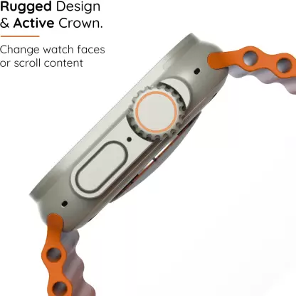 Pebble Cosmos Engage 1.95 Inch Smartwatch Largest Display, Wireless Charging Smartwatch Orange Strap Pebble Cosmos Engage 1.95 Inch Smartwatch Largest Display, Wireless Charging Smartwatch Orange Strap