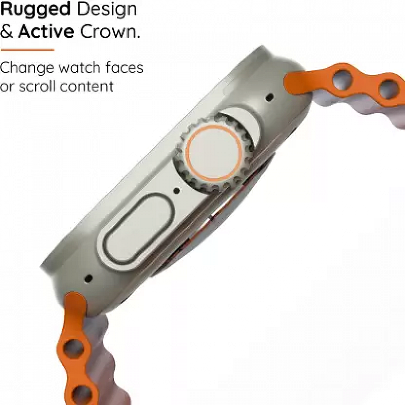 Pebble Cosmos Engage 1.95 Inch Smartwatch Largest Display, Wireless Charging Smartwatch Orange Strap