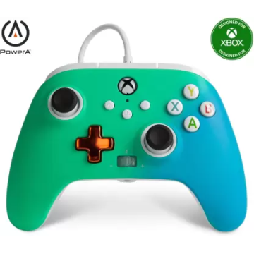 PowerA Enhanced Wired Gaming Controller for Xbox Series Seafoam Fade, Green Blue PowerA Enhanced Wired Gaming Controller for Xbox Series Seafoam Fade, Green Blue