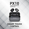 Maxx PX10 True Wireless Earbuds with Fast Charging, Up to 50Hrs Playtime Black