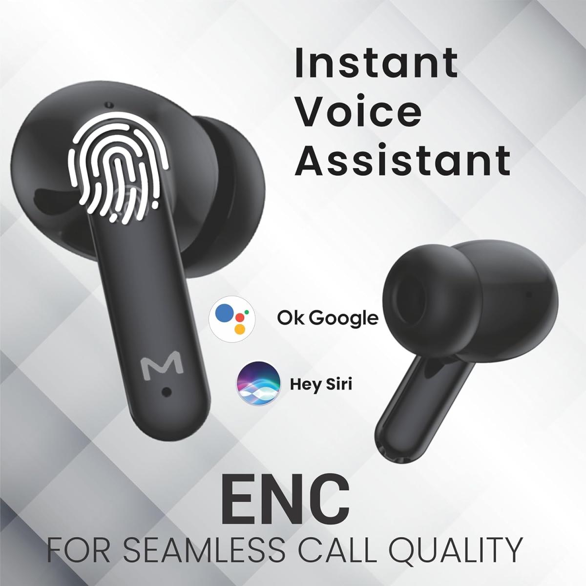 Maxx PX10 True Wireless Earbuds with Fast Charging, Up to 50Hrs Playtime Black