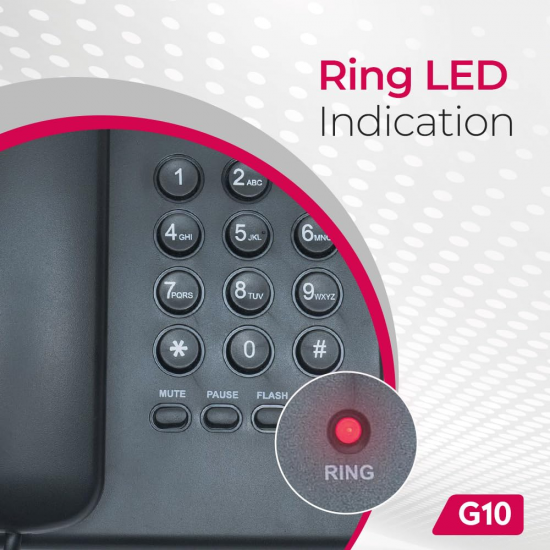 Beetel G10 Newly Launched, Corded Landline Phone Black