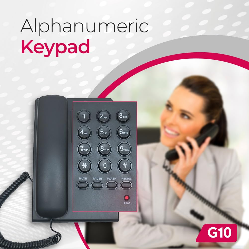 Beetel G10 Newly Launched, Corded Landline Phone Black