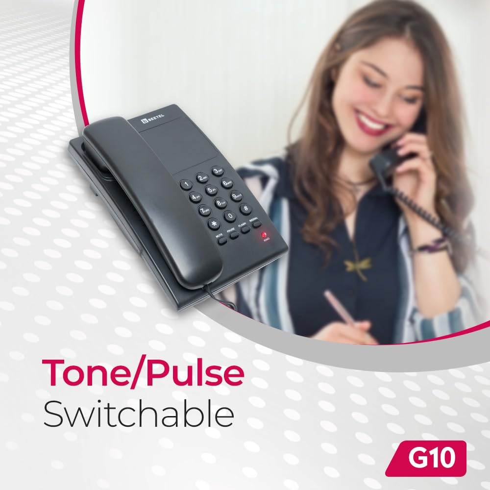 Beetel G10 Newly Launched, Corded Landline Phone Black