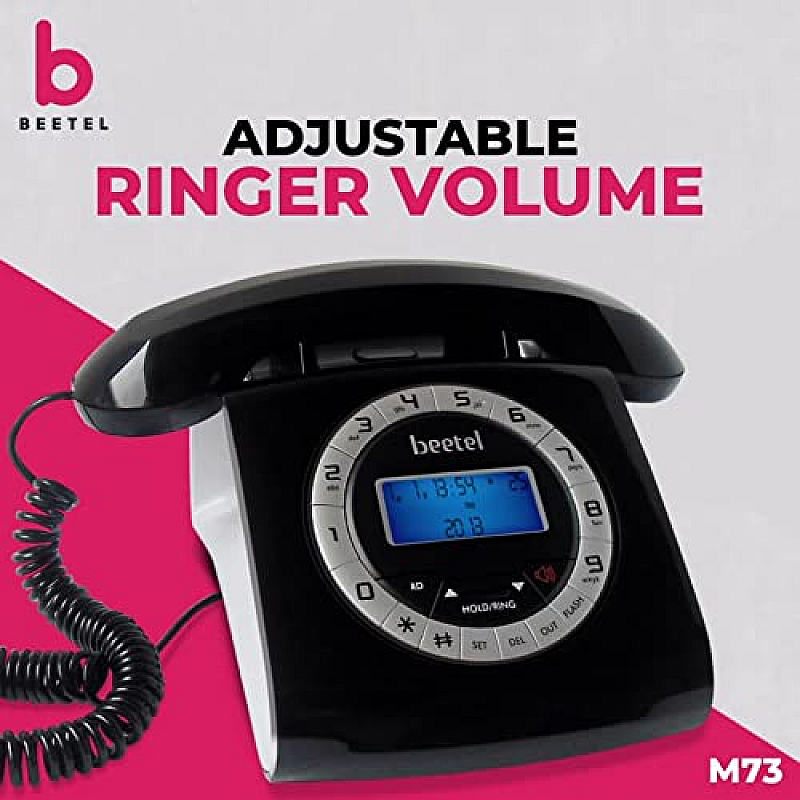 Beetel M73 Corded Landline Phone with Caller ID & 16-Digit LCD Display