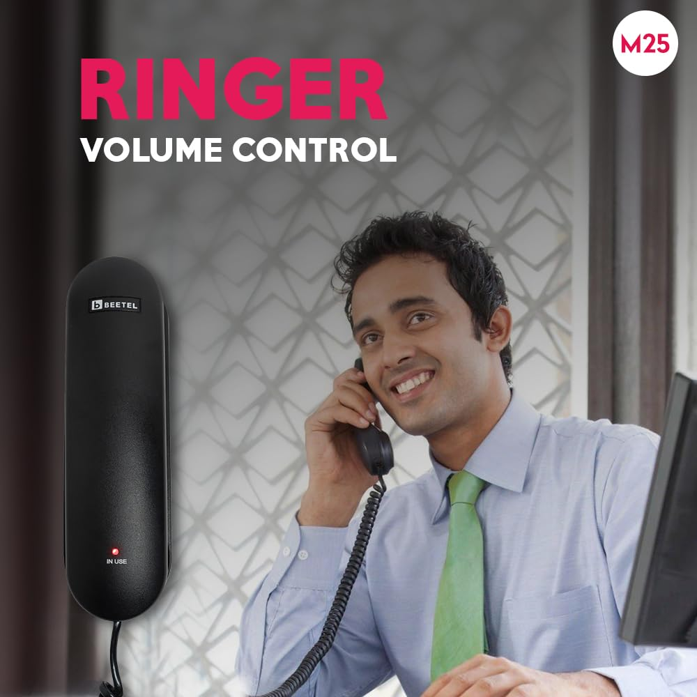 Beetel M25 Corded Landline Phone (Black)