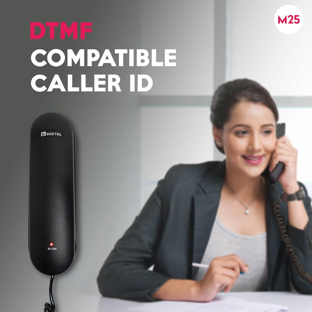 Beetel M25 Corded Landline Phone (Black)
