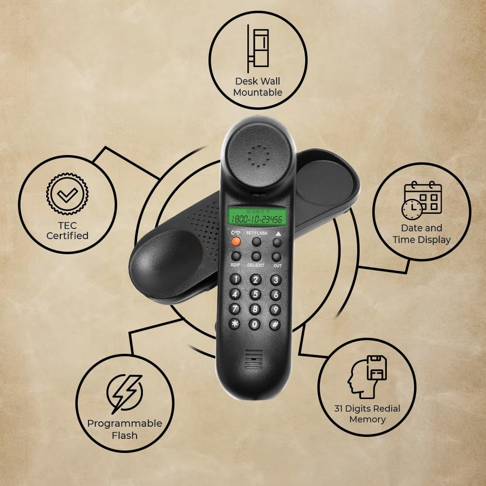 Beetel M25 Corded Landline Phone (Black)