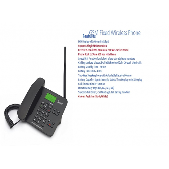 Beetel F1K GSM Fixed Wireless landline Phone Black