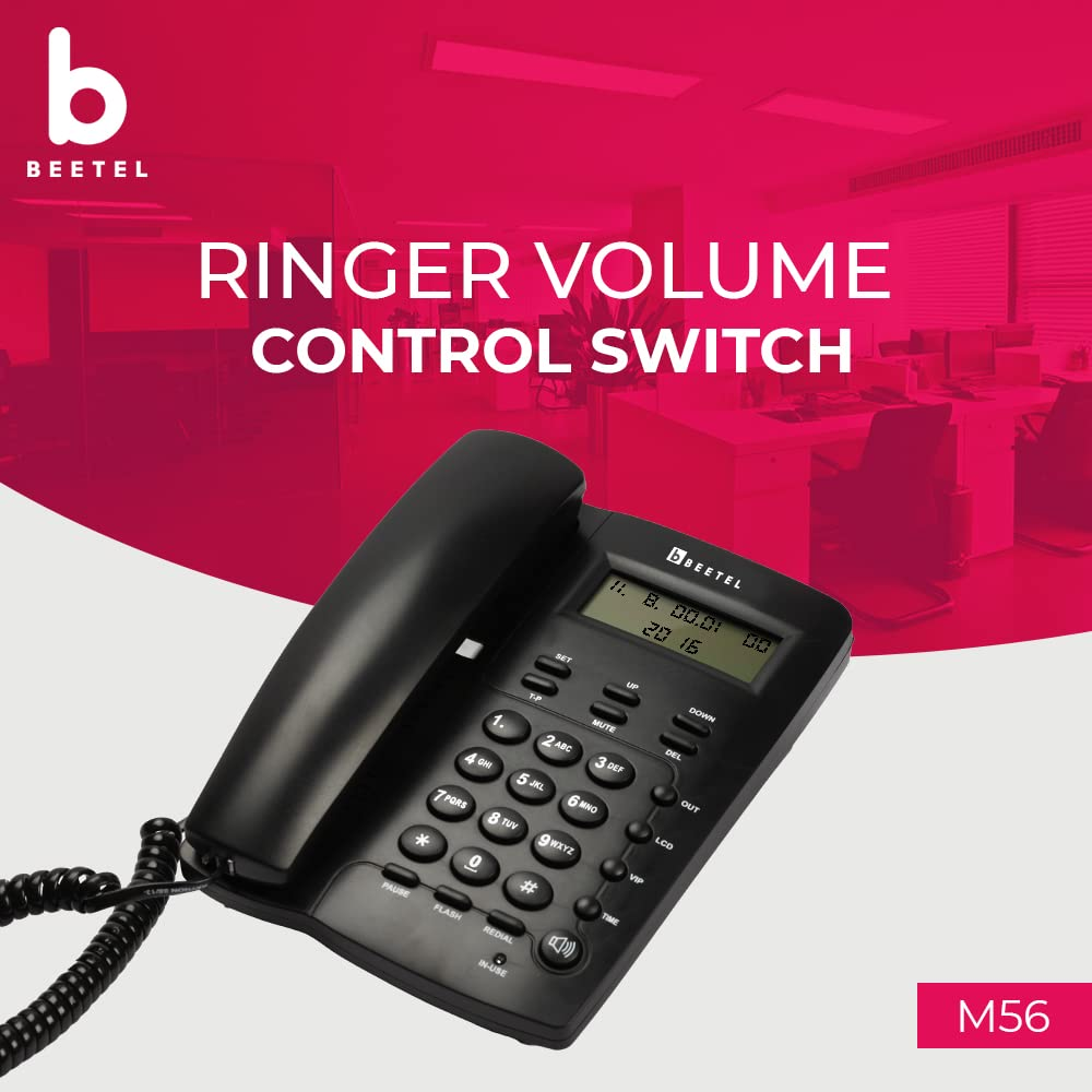 Beetel M56 Caller ID Corded Landline Phone with 16 Digit LCD Display