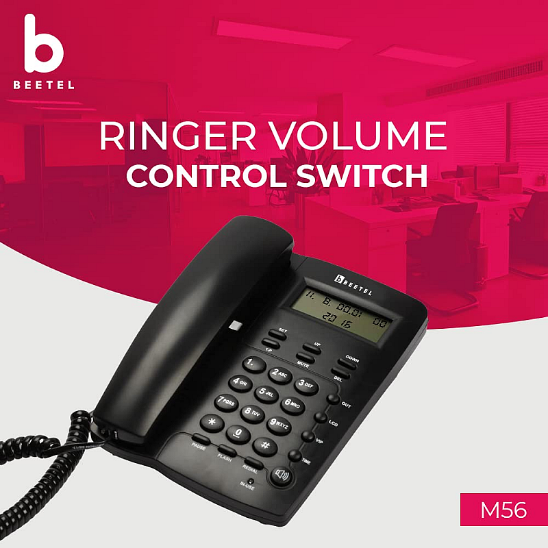 Beetel M56 Caller ID Corded Landline Phone with 16 Digit LCD Display 