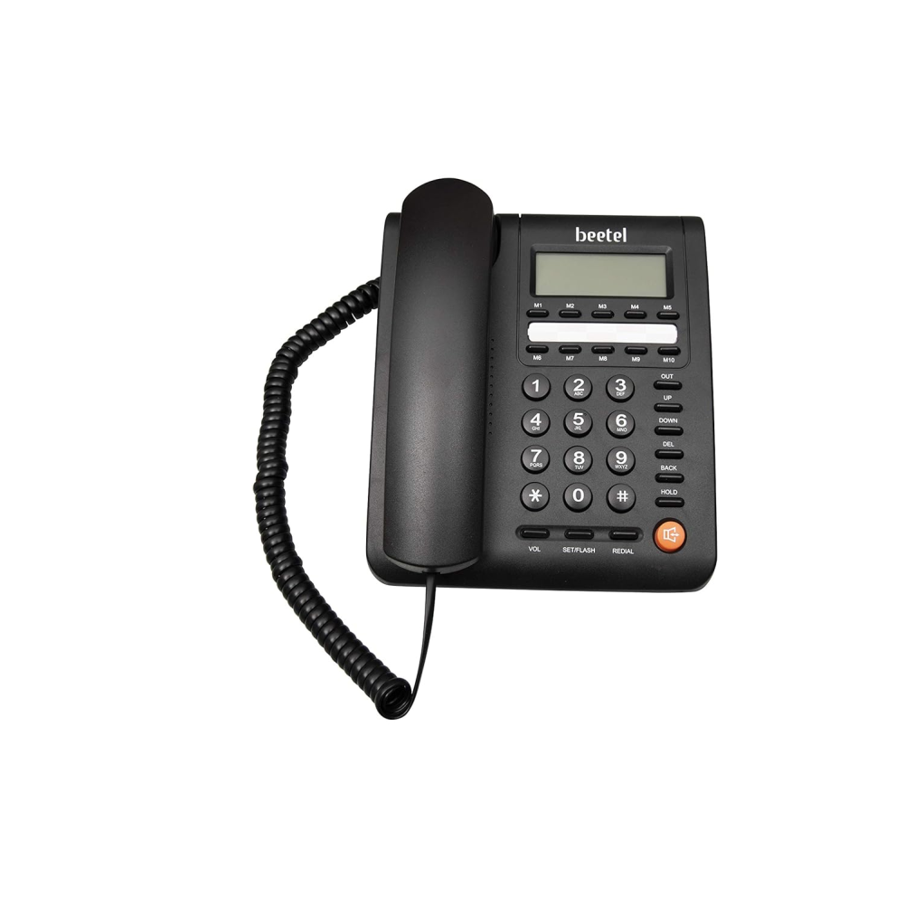 Beetel M59 Caller ID Corded Landline Phone with 16 Digit LCD Display and Adjustable contrast (Black)