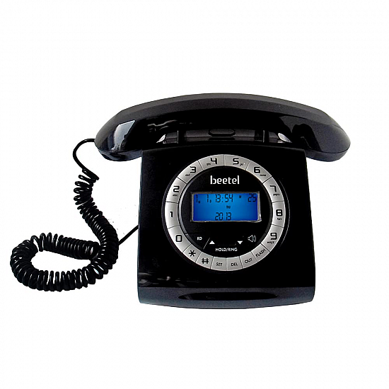 Beetel M73 Caller ID Corded Landline Phone with 16 Digit LCD Display, Retro Design