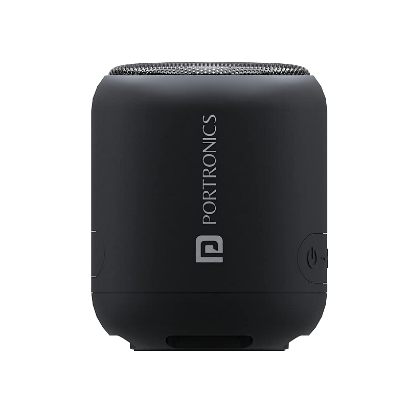 Portronics SoundDrum 1 10W TWS Portable , Inbuilt-FM and Type C Charging 10 W Bluetooth Speaker Black, Mono Channel