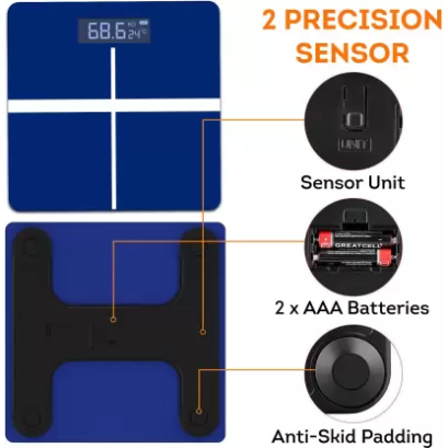 beatXP Blue Plus Digital Weighing Machine |LCD Panel |Thick Tempered Glass |Electronic Weighing Scale (Blue) beatXP Blue Plus Digital Weighing Machine |LCD Panel |Thick Tempered Glass |Electronic Weighing Scale (Blue)
