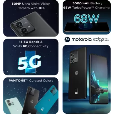 Motorola Edge 40 Neo (Black Beauty 12 GB RAM 256 GB Storage Refurbished