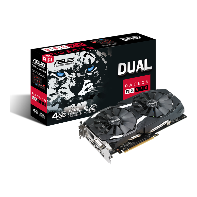 ASUS Dual series Radeon RX 580 OC edition 4GB GDDR5 for best eSports and 4K gaming graphics card 