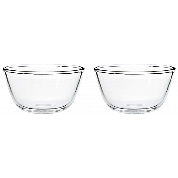 Amazon Brand Solimo Mixing Serving Borosilicate Solid Glass Bowl Set 2 pieces, 550ml