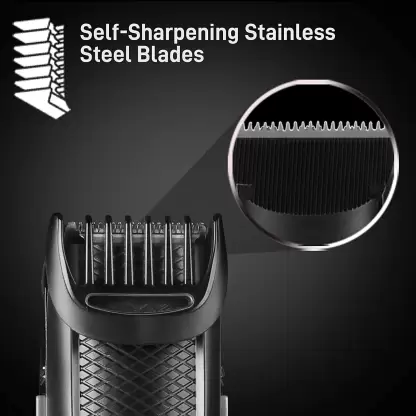Syska HT200 PRO Trimmer 45 min Runtime 10 Length Settings (Black) Syska HT200 PRO Trimmer 45 min Runtime 10 Length Settings (Black)