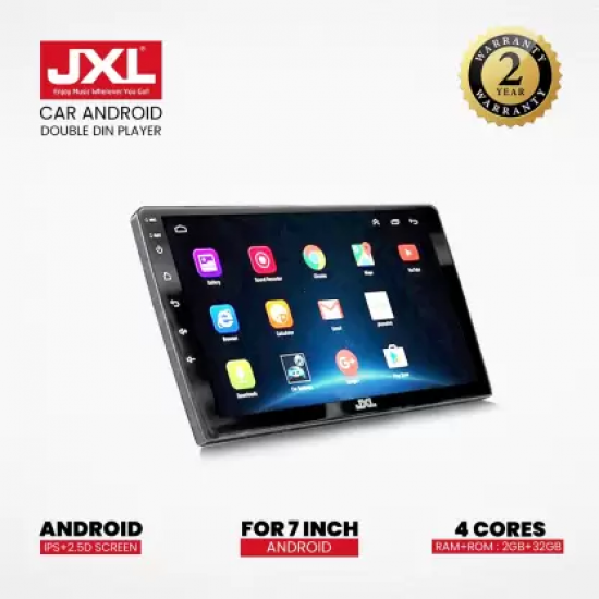 JXL 7 Inch Car Android 2GB/32GB Touch Screen Quad Core Processor 1280P HD Screen Car Stereo  (Double Din)