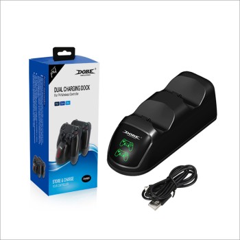 HG WORLD Dobe Ps4 Dual Charging Dock | For Playstation 4 Wireless Controller Motion Controller  (Black, Double Remote, Fast Charging, LED Indicator, Ps4&Slim&Pro, For PS4)